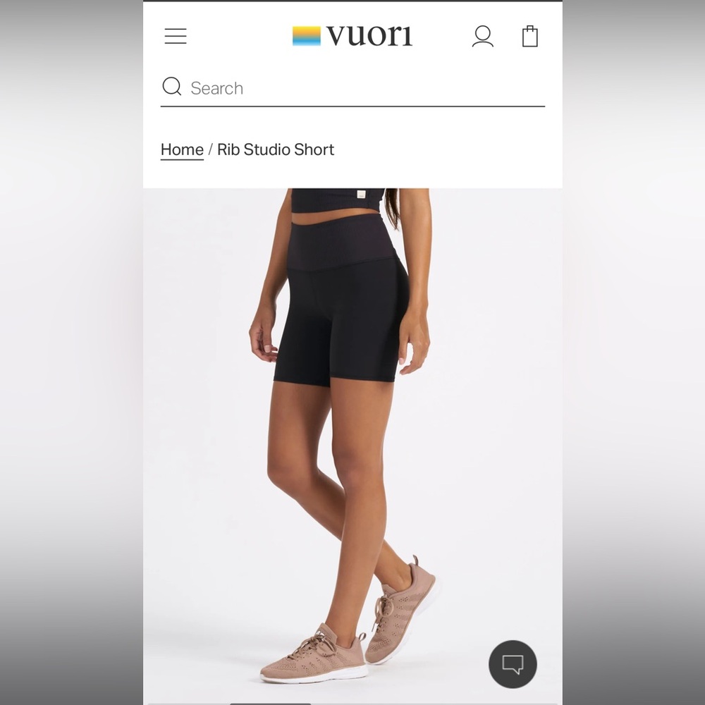 Vuori Rib Studio Short, Black, Small